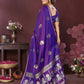 Joban Fashion Purple Floral Motifs Banarasi Silk Sarees | Swadesiicart