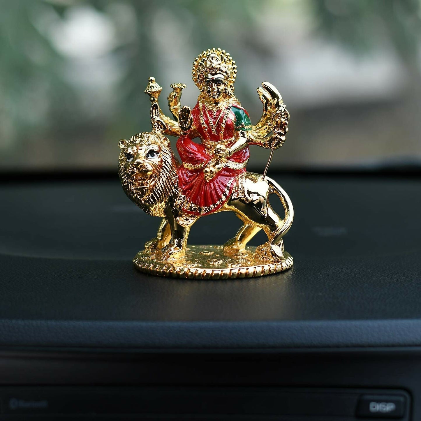 Collectible India Gold-Polished Goddess Maa Durga Sherawali Mata Idol - Swadesiicart