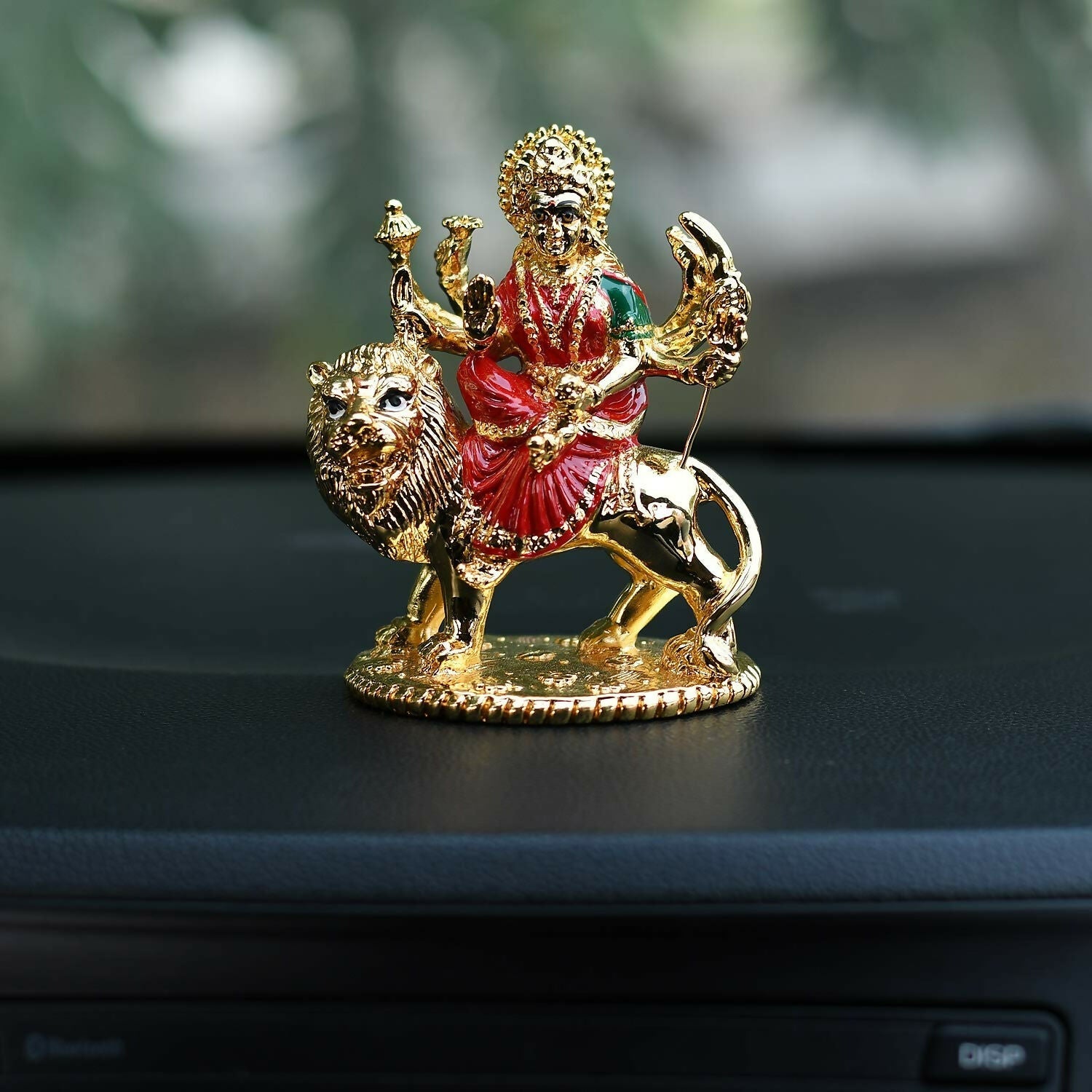 Collectible India Gold-Polished Goddess Maa Durga Sherawali Mata Idol - Swadesiicart