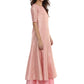 Ahalyaa Women's Pink Poly Silk Gold Foil Print Kurta | Swadesiicart