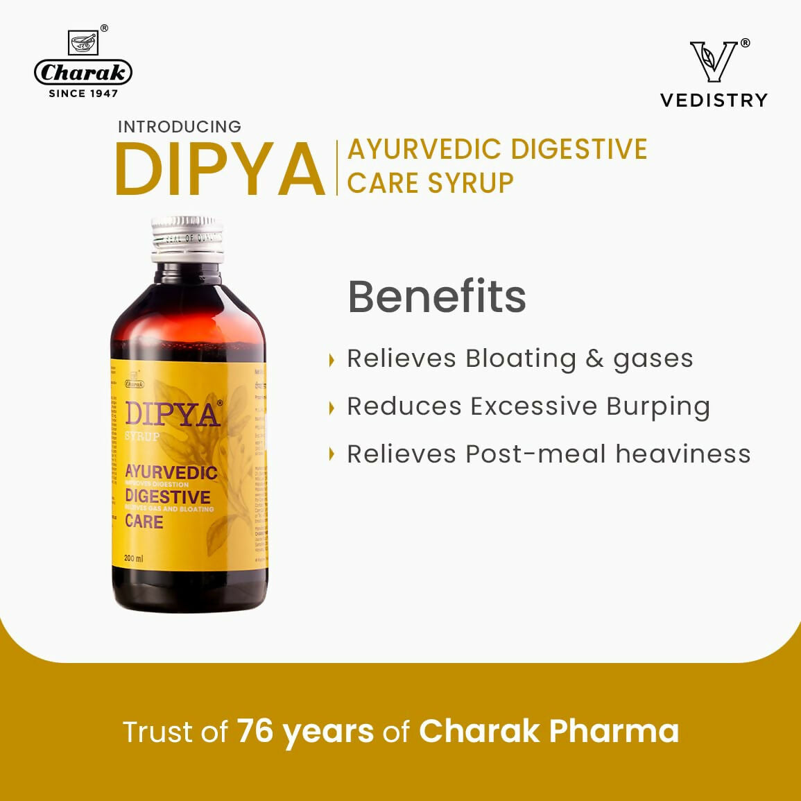 Dipya Ayurvedic Digestive Care Syrup - Swadesiicart