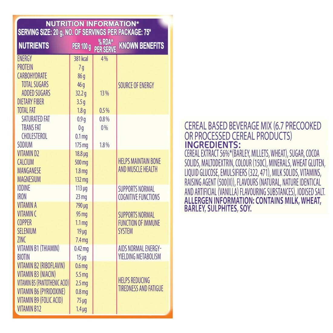 Cadbury Bournvita Chocolate Nutrition Drink - Swadesiicart