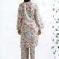 Breathables Women’S Loungewear Long Kurta Co-Ord Set Cotton Cream Floral Print