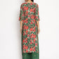Ahalyaa Women's Green Rayon Printed Kurta Palazzo Set | Swadesiicart
