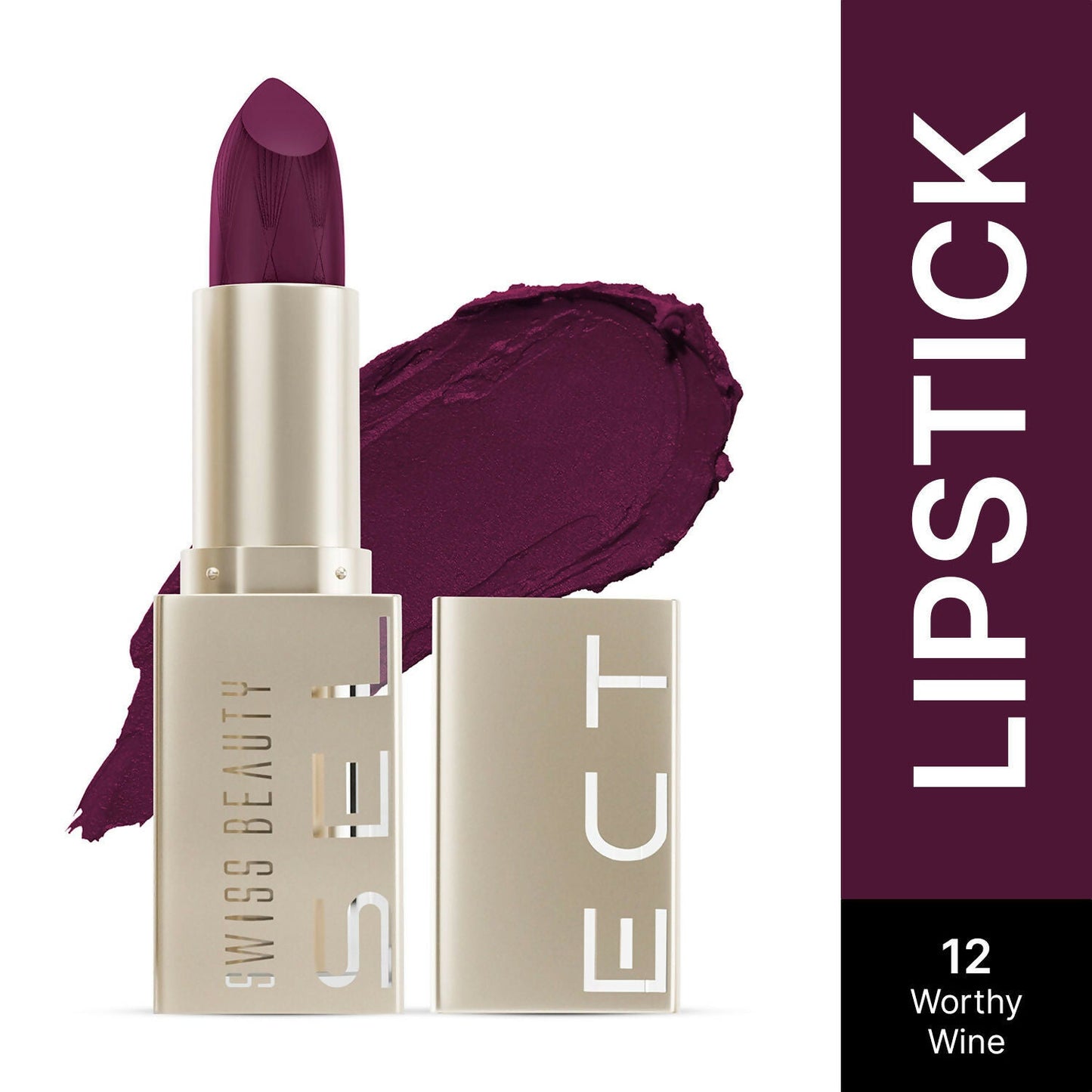 Swiss Beauty Select Creme Touch Hydrating Lipstick - 12 Worthy Wine | Swadesiicart