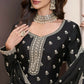 Anaita Black Chinon Embroidered Thread Work Stitched Salwar Suit