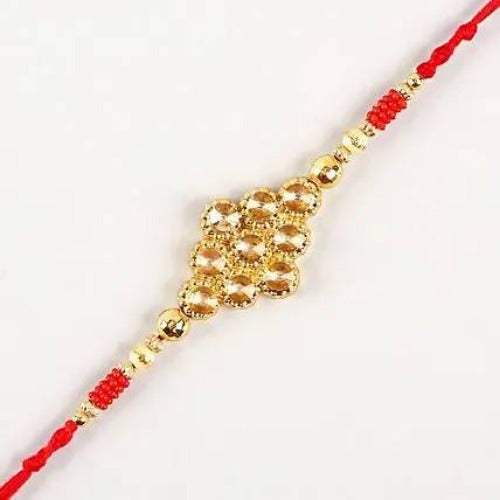 Kundan Rakhi With Dry Fruits & Besan Laddoos | Swadesiicart