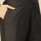 Black Embroidered Chinon Straight Kurta With Trouser & Dupatta - Salimar
