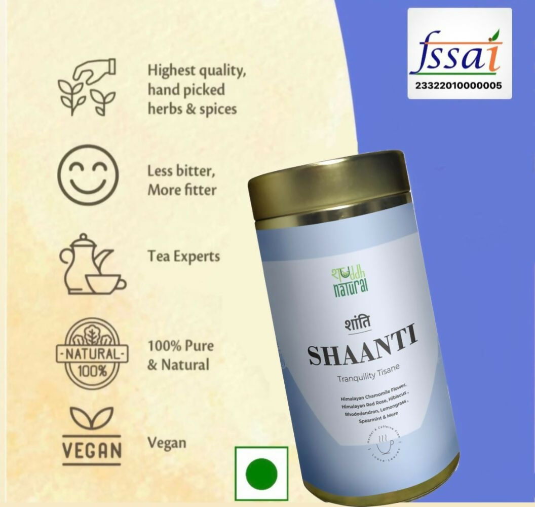 Shuddh Natural Calming Stress Relief Inside-Out Detox Shaanti Floral Tisane | Swadesiicart
