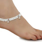 AanyaCentric Gold-Polished Mangalsutra Pendant Earring Set & Silver Plated Anklet