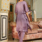 Janasya Lavender Silk Blend Yoke Embroidery Co-Ords - Swadesiicart