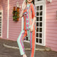 Orange & Blue Rayon Geometric Printed Top with Matching Bottom - Eesha - Swadesiicart