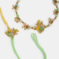 NVR Women & Men Set of 2 Multicolor Gold-Toned Radha Krishna Beaded Bhaiya Bhabhi Rakhi With Roli Chawal | Swadesiicart