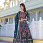 Partywear Designer Green Dola Silk Anarkali suit with Dupatta - Suzen - Swadesiicart