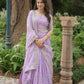 Lorenvalley Lavender Pure Viscose Jacquard with Golden Embroidered Sequins work Lehenga Choli | Swadesiicart