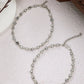 NVR Women's Set of 2 Silver-Plated Star Design Anklets | Swadesiicart