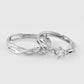 VOJ Stainless Steel Cubic Zirconia Silver Plated Adjustable Ring Set for Couple | Swadesiicart