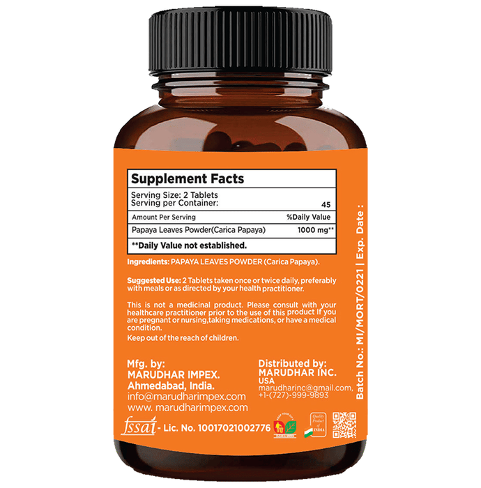 Minature Papaya Leaf Tablets | Swadesiicart