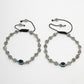 NVR Women's Evil Eye Black Silver Plated Adjustable Anklets | Swadesiicart