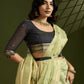 Vishnu Weaves Women's Pista Muga Cotton Thread Woven Butti with Blouse - Swadesiicart