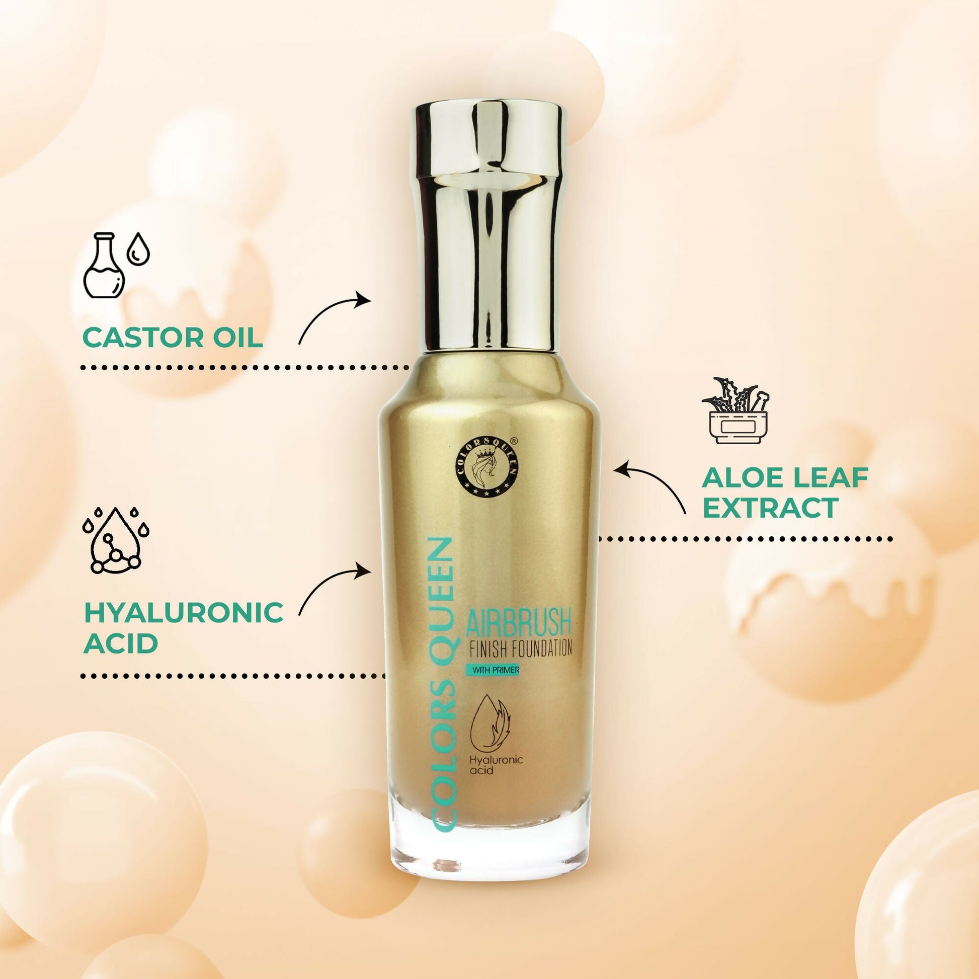 Colors Queen Airbrush Foundation With Primer - Rose Blush | Swadesiicart