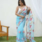 Vamsee Nagma Sky Organza Saree - Swadesiicart