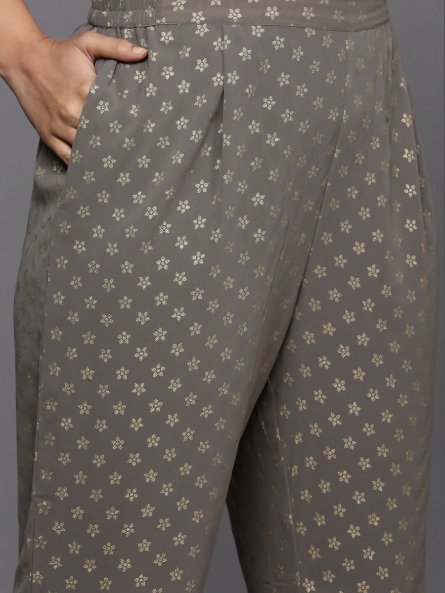 Ahalyaa Women's Traditional wear Kurta Set - Grey | Swadesiicart