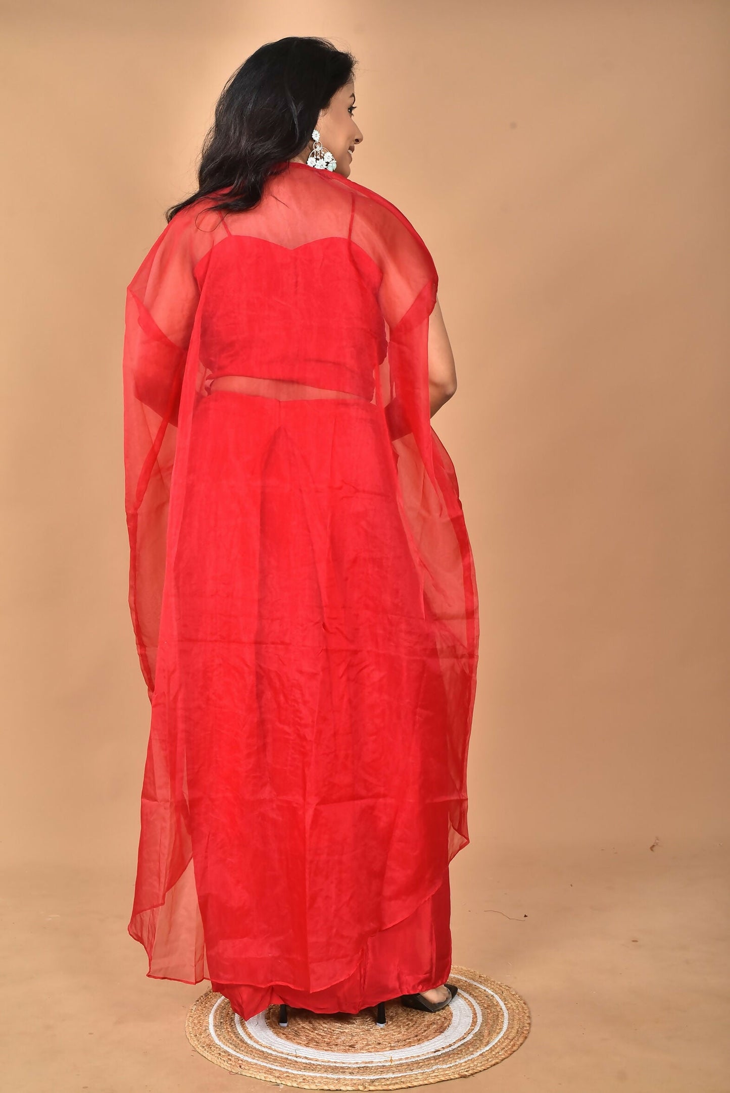 Morchari Women Hand Embroidery Crop Top-Red - Swadesiicart