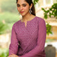 Janasya Lavender Georgette Embroidered Kurta,Bottom & Dupatta | Swadesiicart