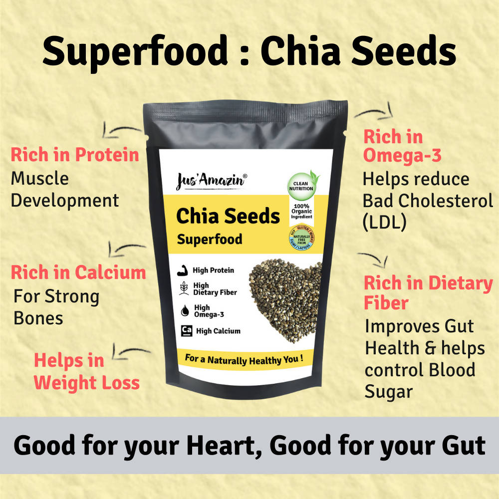 Jus Amazin Chia Seeds Superfood - Swadesiicart