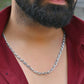 VOJ Men Silver Plated Stainless Steel Cuban Link Chain | Swadesiicart