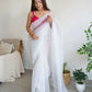 Vamsee Sheetal White Organza Saree - Swadesiicart