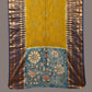 Olive and Blue Bandhani Kanchipuram Silk Handloom Dupatta with Kalamkari Design - Global Threads | Swadesiicart