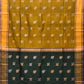 Olive and Dark Green Uppada Silk Handloom Saree with Buta Design - Global Threads | Swadesiicart