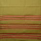 Olive Bamboo Cotton Plain Saree with Temple Border Design - Global Threads | Swadesiicart