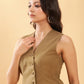 BohoJazz In-action Olive Green Tailored Waistcoat with Trousers Co-ord Set - Swadesiicart