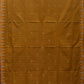 Olive Khadi Cotton Handloom Saree with Temple Border Design - Global Threads | Swadesiicart