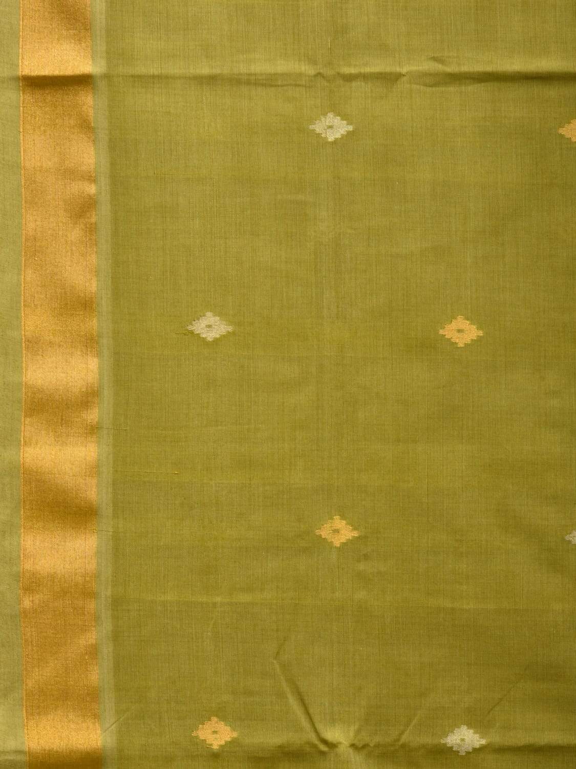 Olive Uppada Cotton Handloom Saree with Assorted Buta Pallu Design - Global Threads | Swadesiicart