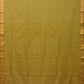 Olive Uppada Cotton Handloom Saree with Jamdani Pallu Design - Global Threads | Swadesiicart