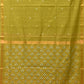 Olive Uppada Cotton Handloom Saree with Jamdani Pallu Design - Global Threads | Swadesiicart
