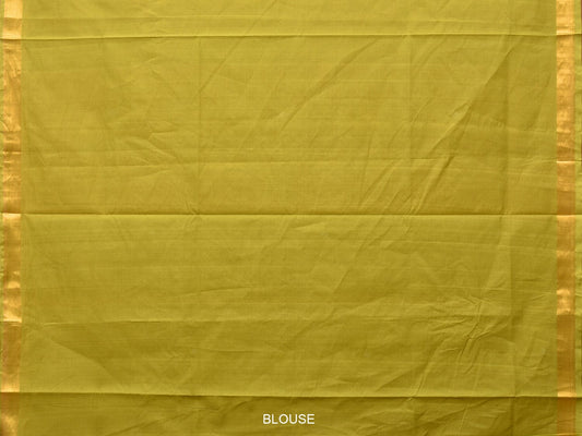 Olive Uppada Cotton Handloom Saree with Jamdani Pallu Design - Global Threads | Swadesiicart