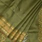 Olive Uppada Silk Handloom Saree with Karpur Pallu Design - Global Threads | Swadesiicart