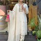 The52 Off White Women's Gorgeous Chinon Fabric Embroidered Work Straight Kurta Pant and Dupatta Set - Swadesiicart