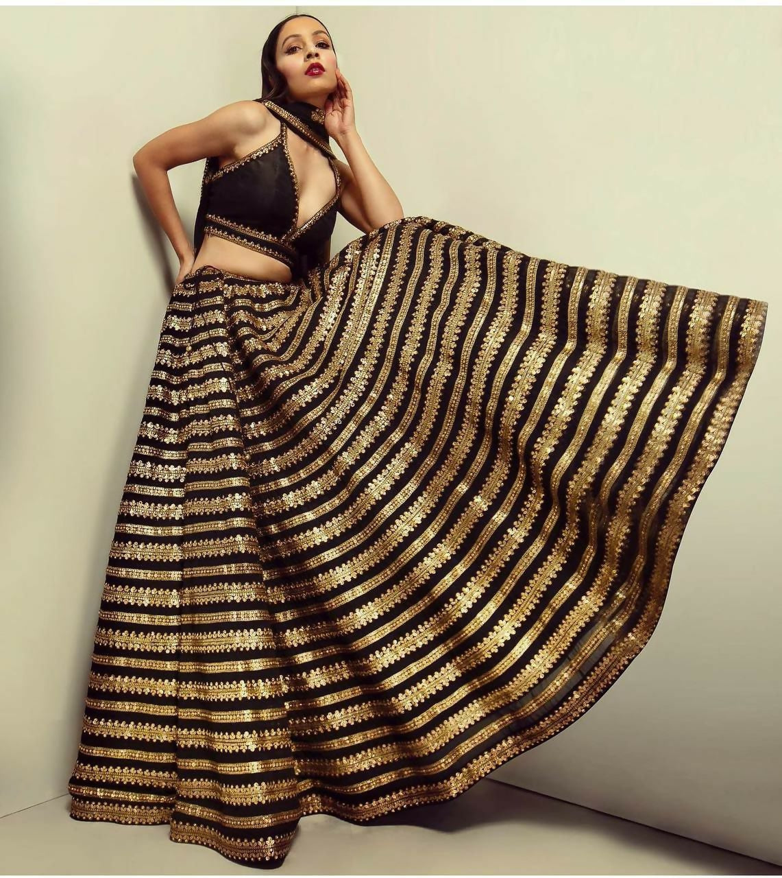 Jyoti Fashion Women's Black Heavy Kasturi Silk Sequins with Dori Embroidered Designer Lehenga Choli Set | Swadesiicart