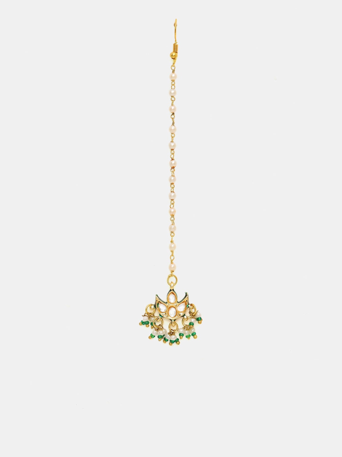Ruby Raang Gold Polished Gold Kundan Maang Tikka | Swadesiicart