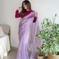 Vamsee Ena Lavender Organza Saree - Swadesiicart