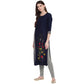 NOZ2TOZ Women's Blue & Grey Kurta- (1pc set) - Swadesiicart