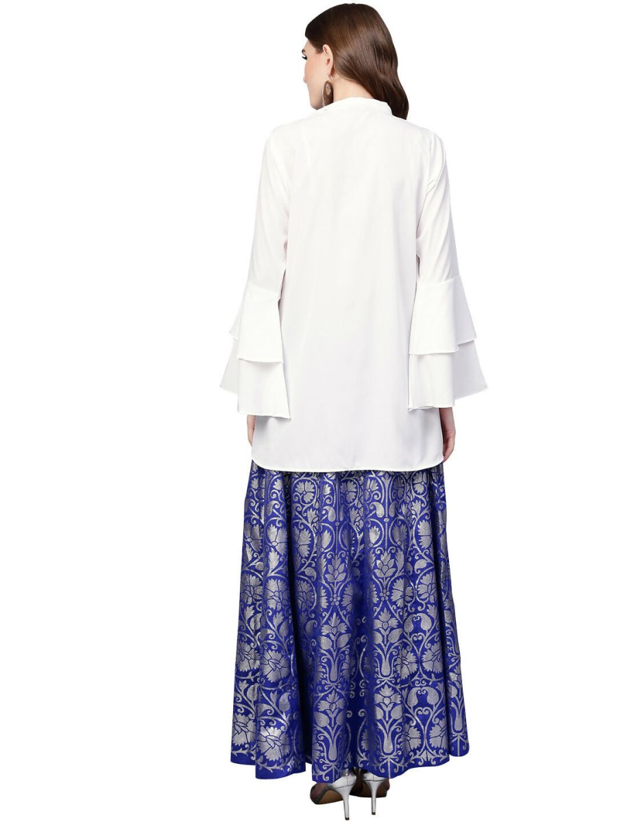 Ahalyaa Women's Traditional Wea Co-ods - White - Swadesiicart