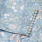 Blue Linen Floral Printed Straight Fit Kurta - Prasuti