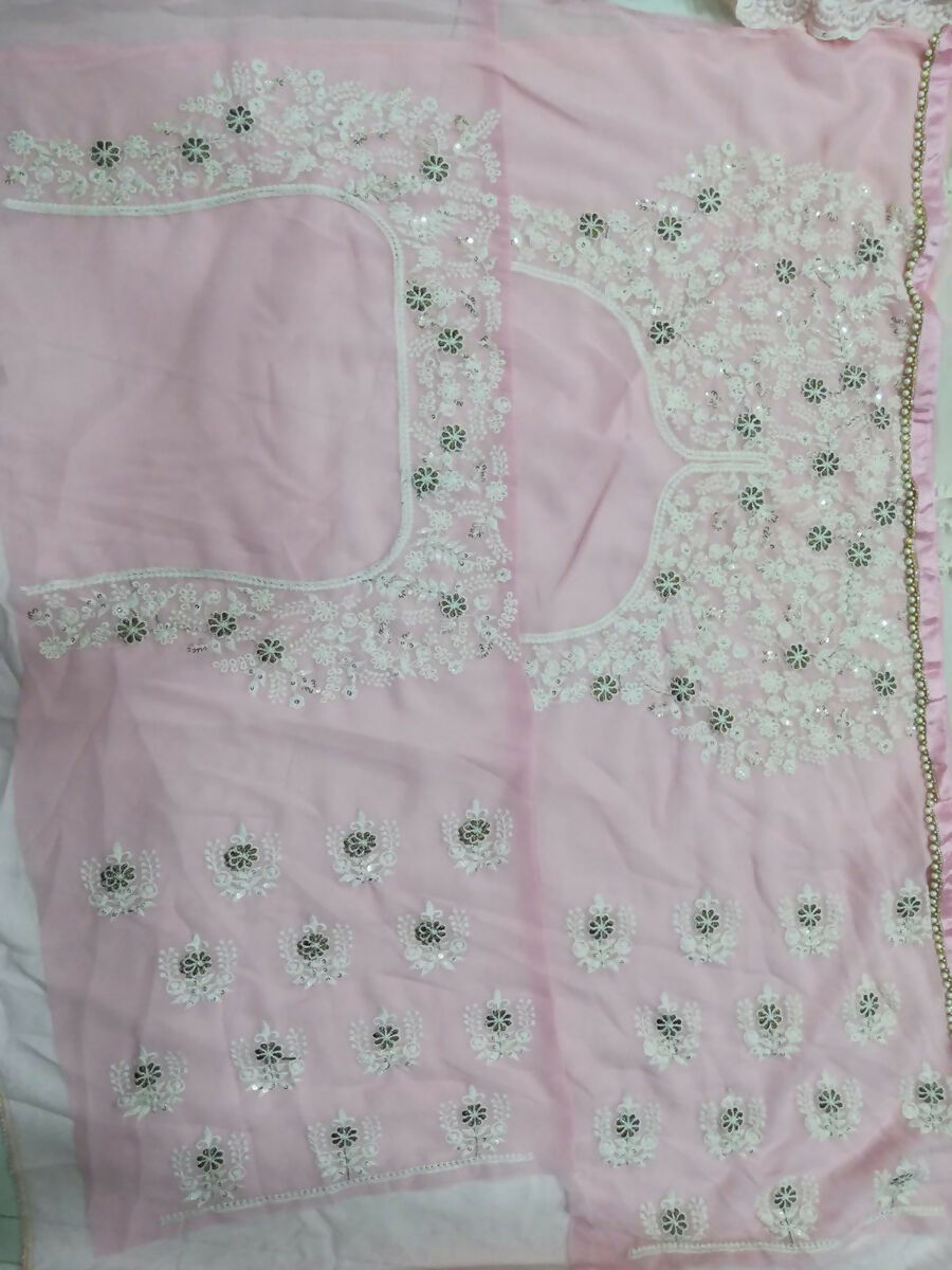 Jyoti Fashion Stunning Baby Pink Faux Georgette 3MM Sequins with Thread & Jari Embroidery Lehenga Choli with Dupatta | Swadesiicart